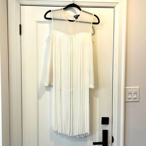 DKNY cool fringe sheer blouse